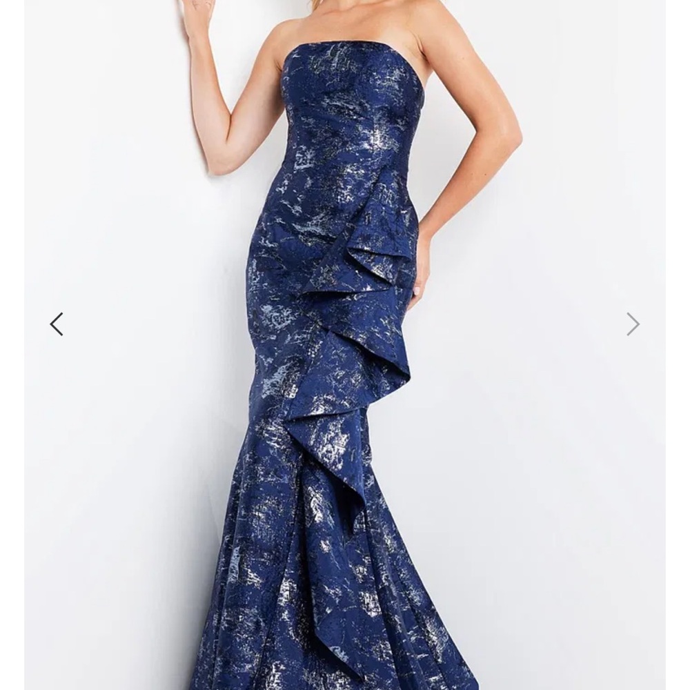 NWT Jovani Strapless Blue and Silver Mother of the Bride Dress